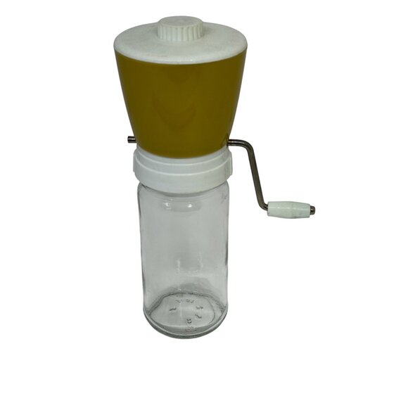 VTG 1960s Federal Yellow Glass Nut Spice Food Chopper Grinder 7.5" MCM - Picture 1 of 7